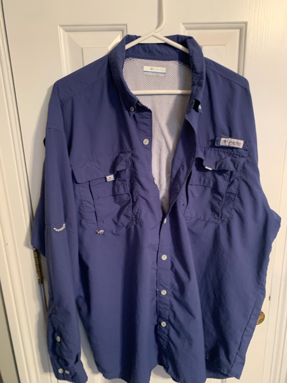 Columbia Men's Long Sleeve Fishing Shirt - Navy Blue - Picture 6 of 7